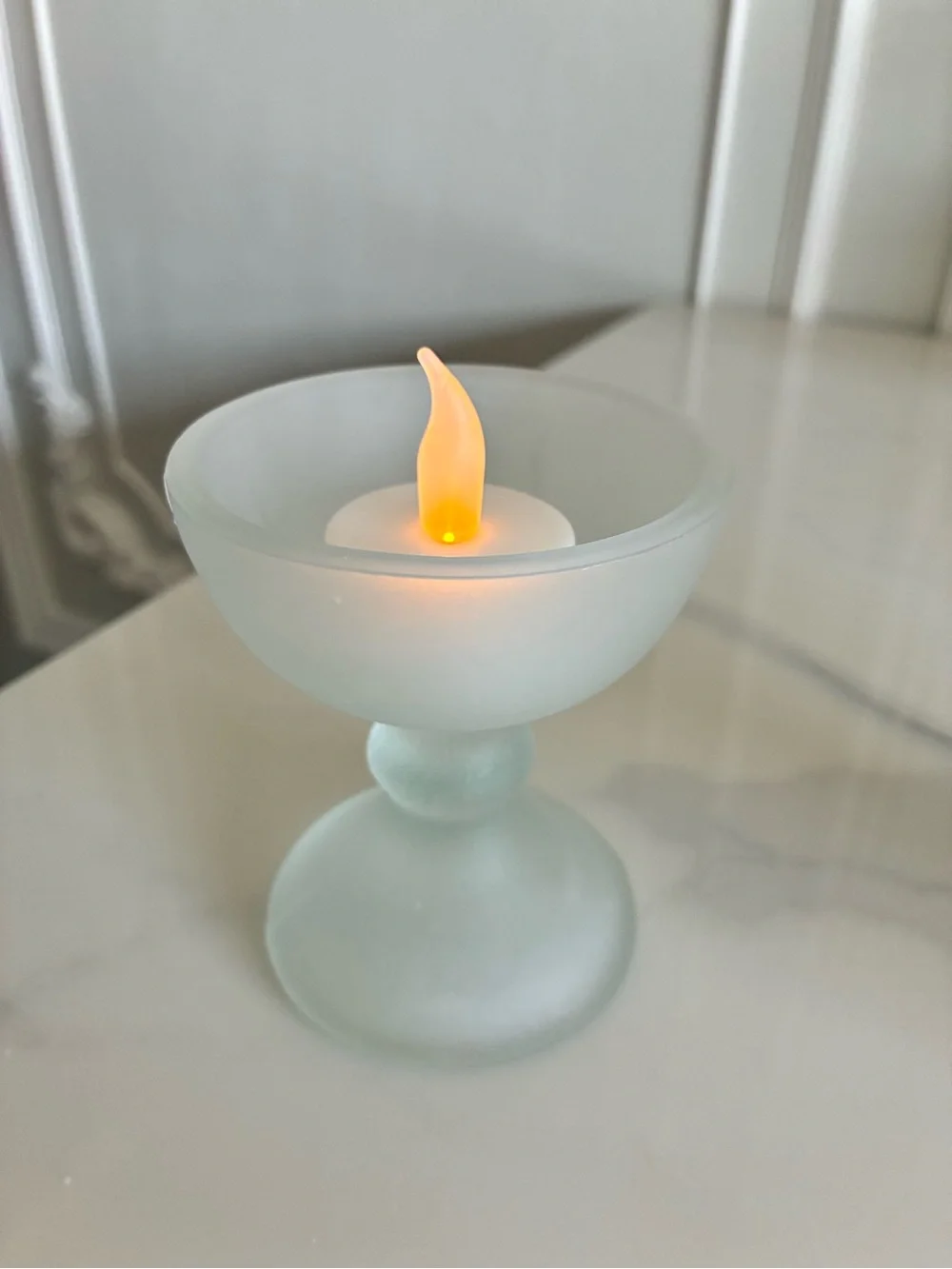 Frosted White Glass Bird Pattern Fairy Lamp
